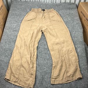 Tahari Linen pants khaki loose fit flow pants small